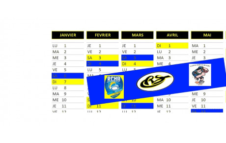 Calendrier U16 U19