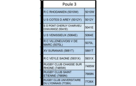Poule SENIOR 1-2 série 2019-2020