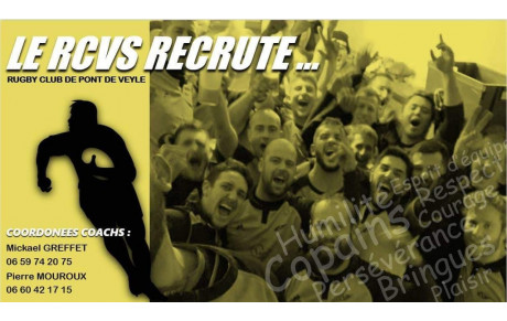 LE RCVS RECRUTE
